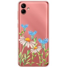 Чохол для Samsung Galaxy A04 (A045) Mixcase квіти волошки та ромашки