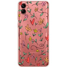 Чохол для Samsung Galaxy A04 (A045) Mixcase квіти квіточки - листочки