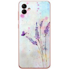 Чохол для Samsung Galaxy A04 (A045) Mixcase квіти акварельна лаванда з метеликом