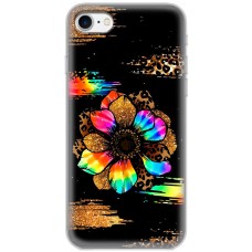 Чохол для iPhone 7 / 8 / SE MixCase Леопард райдужна квітка