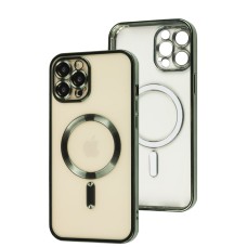 Чохол для iPhone 12 Pro Max Fibra Chrome MagSafe green