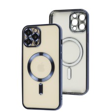 Чохол для iPhone 12 Pro Max Fibra Chrome MagSafe blue