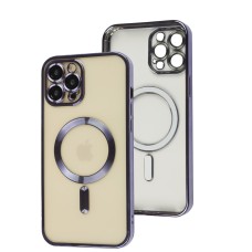 Чохол для iPhone 12 Pro Max Fibra Chrome MagSafe purple