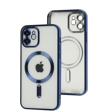 Чохол для iPhone 12 Fibra Chrome MagSafe blue