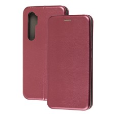 Чохол книжка Premium для Xiaomi Mi Note 10 Lite бордовий