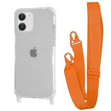 Чохол WAVE Clear Case with Strap iPhone 11 orange