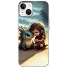 Чохол для iPhone 15 MixCase асорті дівчинка і дракончик