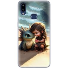 Чохол для Samsung Galaxy A10s (A107) MixCase асорті дівчинка і дракончик