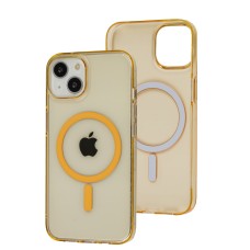 Чохол для iPhone 13 Clear color MagSafe orange