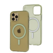 Чохол для iPhone 12 / 12 Pro Clear color MagSafe green