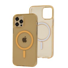 Чохол для iPhone 12 / 12 Pro Clear color MagSafe orange