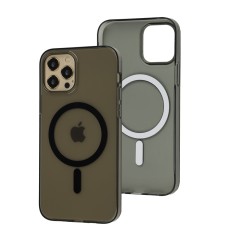 Чохол для iPhone 12 / 12 Pro Clear color MagSafe black
