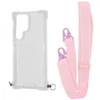 Чохол WAVE Clear Case with Strap Samsung Galaxy S24 Ultra pink sand