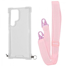 Чохол WAVE Clear Case with Strap Samsung Galaxy S24 Ultra pink sand