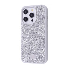 Чохол Bling World Rock Diamond (TPU) iPhone 15 Pro white titanium