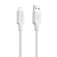 Кабель Proove Striped Silicone Lightning (1m) white