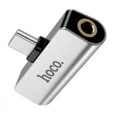Перехідник Hoco LS26 Type-C 2-in-1 Audio Converter silver