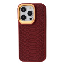 Чохол Kajsa Snake Pattern iPhone 14 Pro Max burgundy
