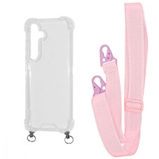 Чохол WAVE Clear Case with Strap Samsung Galaxy S24 Plus pink sand