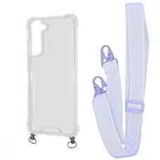 Чохол WAVE Clear Case with Strap Samsung Galaxy S21 FE (G990B) light purple