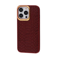 Чохол Kajsa Snake Pattern iPhone 13 Pro burgundy