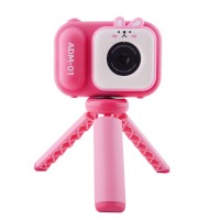 Дитяча фотокамера S11 зі штативом pink