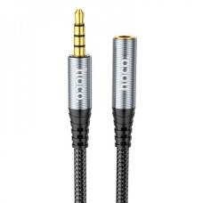 Переходник AUX Hoco UPA20 3.5mm (1m) metal gray
