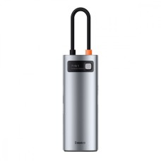 USB-Хаб Baseus Metal Gleam Series 7-in-1 (2xUSB3.0 + 4KHD + Type-C + Type-C PD+ TF + SD) gray