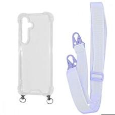 Чохол WAVE Clear Case with Strap Samsung Galaxy S24 Plus light purple