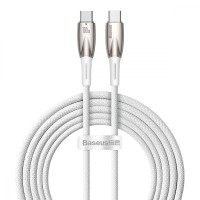 Кабель Baseus Glimmer Series Fast Charging Type-C to Type-C 100W (2m) white