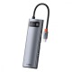 USB-Хаб Baseus Metal Gleam Series 8-in-1 Type-C. gray