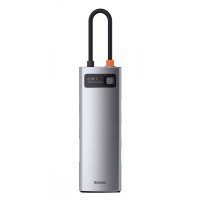 USB-Хаб Baseus Metal Gleam Series 8-in-1 Type-C. gray