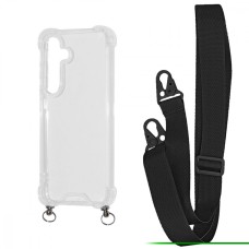 Чохол WAVE Clear Case with Strap Samsung Galaxy S24 Plus black