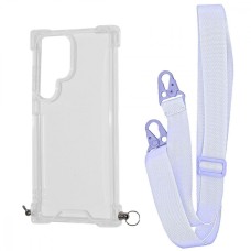 Чохол WAVE Clear Case with Strap Samsung Galaxy S24 Ultra light purple