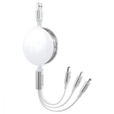 Кабель Proove Triple Sync 3 in1 Type-C + Micro USB + Lightning (1.2m) white