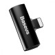 Перехідник AUX Baseus L46 Lightning to Lightning + Lightning black
