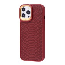 Чохол Kajsa Snake Pattern iPhone 15 Pro burgundy