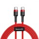 Кабель Baseus Cafule Flash Charging Type-C to Type-C PD 2.0 100W (2m) red/black